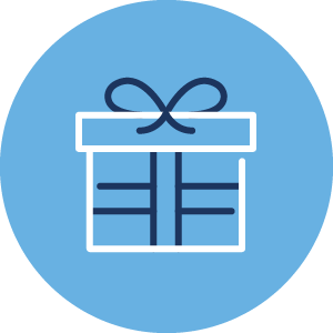 incentives program icon on a light blue circle