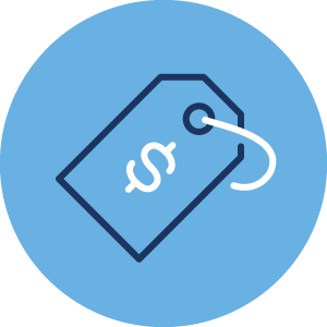 promotions and sweepstakes icon on a light blue circle
