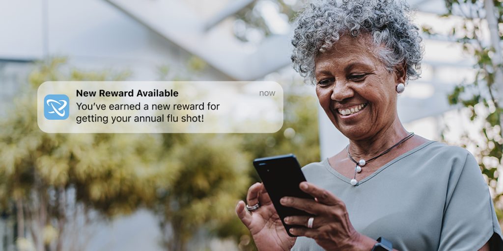 Benefits reward notification managed through our API